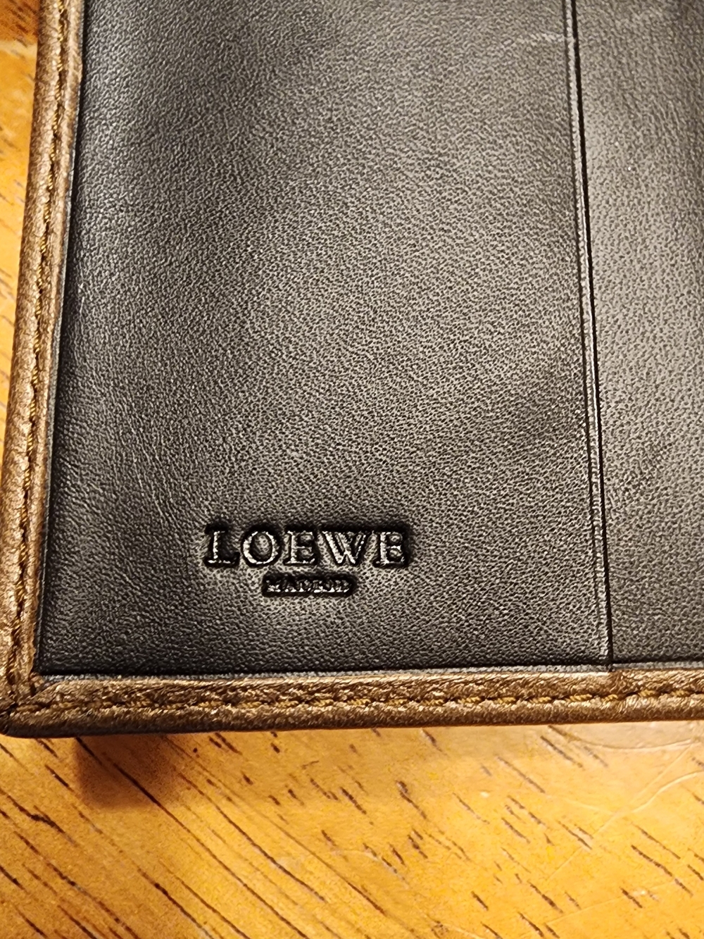 Loewe Anagram leather folding wallet in a metallic bronze - Picture 9 of 16